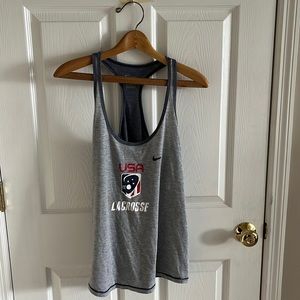 Nike USA Lacrosse Women's Two Toned Racerback Tank Top Size Large
